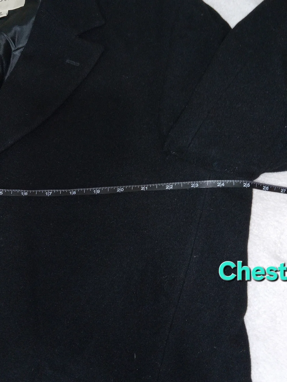Pronto Uomo Mens 42L Wool Cashmere Blend Black Overcoat Top Coat Long Coat